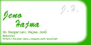 jeno hajma business card